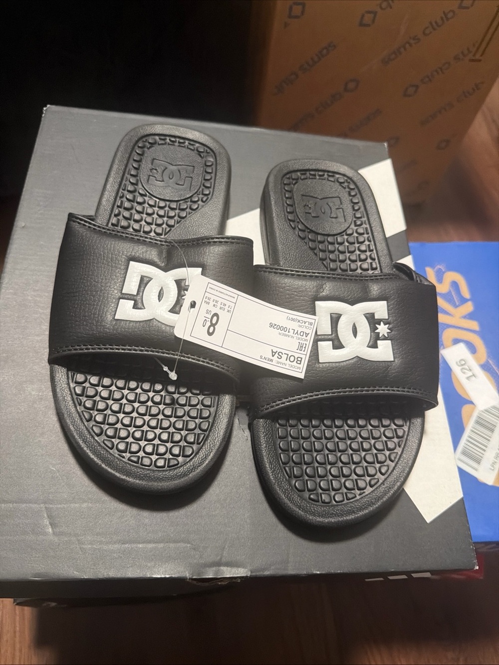 DC Shoes Bolsa Mens Slide Sandals Black White